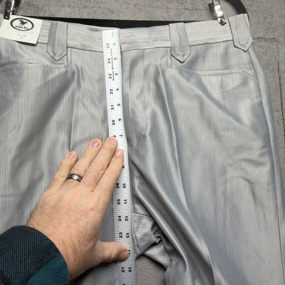 Vintage Rockabilly Western Suit Gray Jacket Pants Set 42R 34 Deadstock